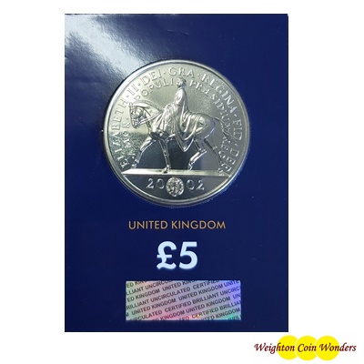 2002 BU £5 Coin (Card) – HM Queen Elizabeth II Golden Jubilee